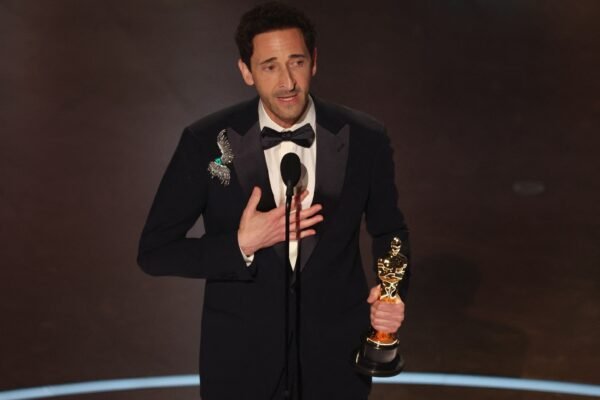 Adrien Brody gives the couple the speech of the Oscars of the Oscar de Georgina Chapman