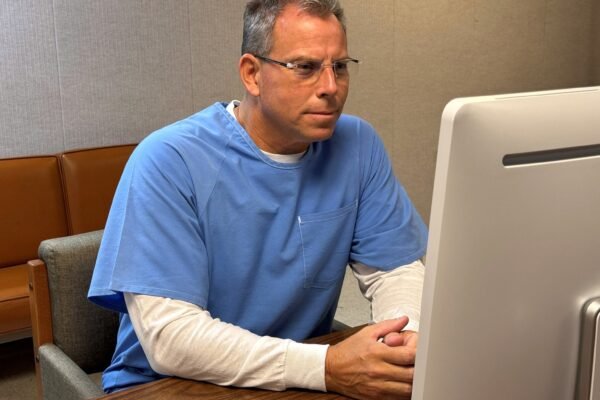 Photo: Erik Menéndez attends his online probation audience of the Richard J. Donovan Correctional Center in San Diego, CA.