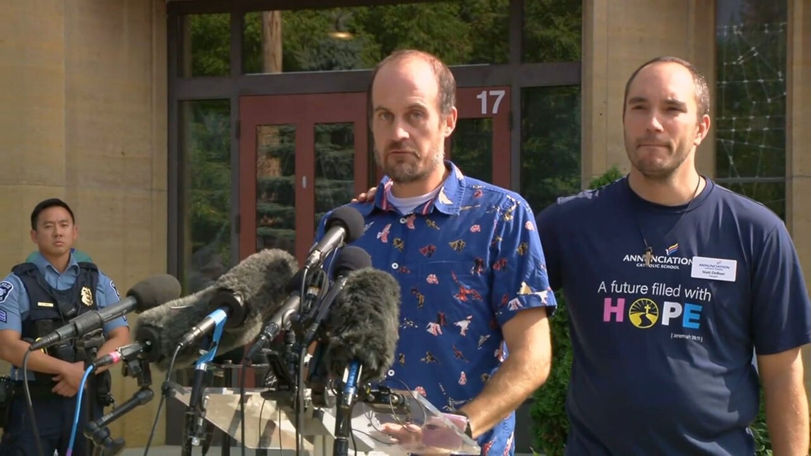 Father of one of the children killed in the shooting of the Catholic School Speech.
