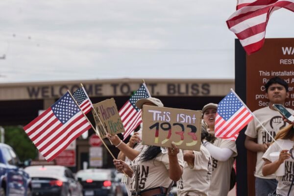 Opening of the new migrant detention center in Texas met with protests